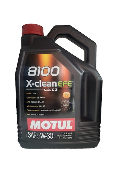 Motul 8100 X-Clean Efe C2/C3 SAE 5W - 30 Tam Sentetik Motor Yağı 5 L
