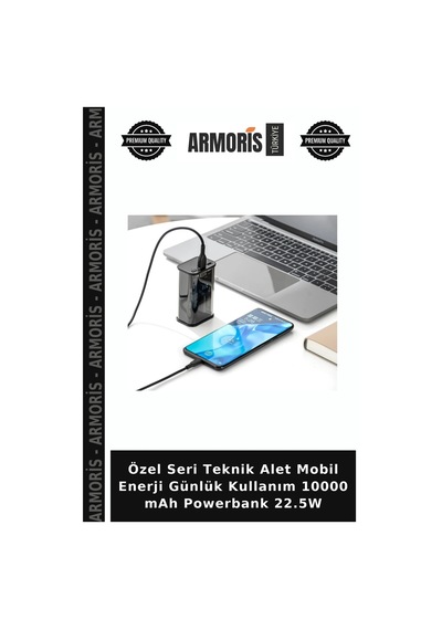 Özel Seri Teknik Alet Mobil Enerji Günlük Kullanım 10000 Mah Powerbank 22.5w Çok Renkli