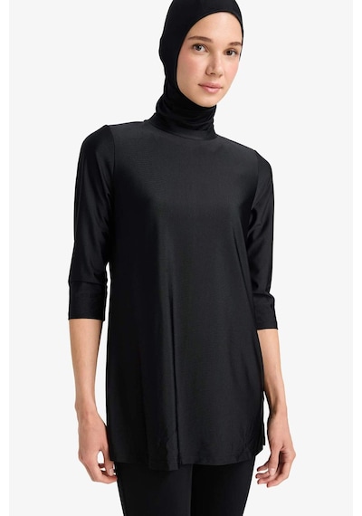 DeFacto Regular Fit 4'lü Hızlı Kuruyan Burkini Tesettür Basic Düz Mayo Takım E3513AX25HSBK81