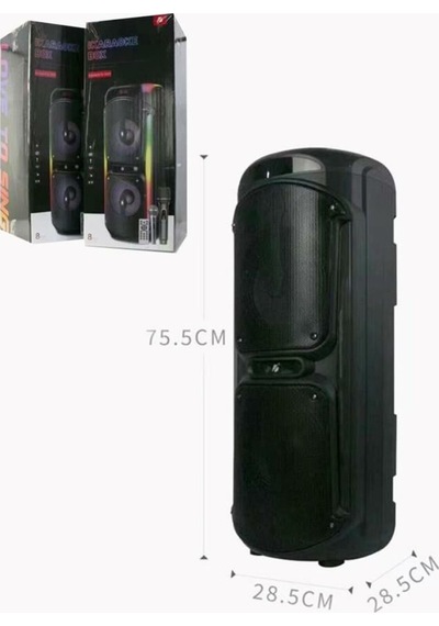 Led Işıklı Bluetooth Hoparlör Çift Mikrofonlu Kablosuz Şarjlı Taşınabilir Speaker
