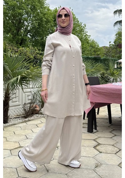 Rabia Şamlı Ezgi Pantolonlu Takım Taş Normal