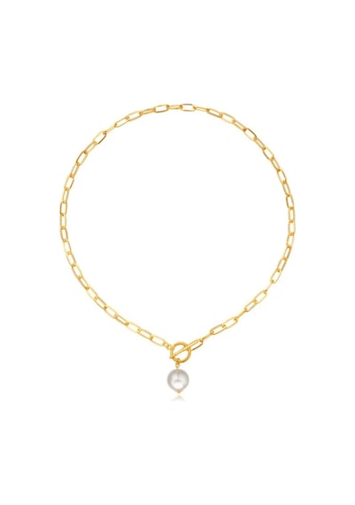 Girift Vintage Chain İnci Taşlı Kolye Gold