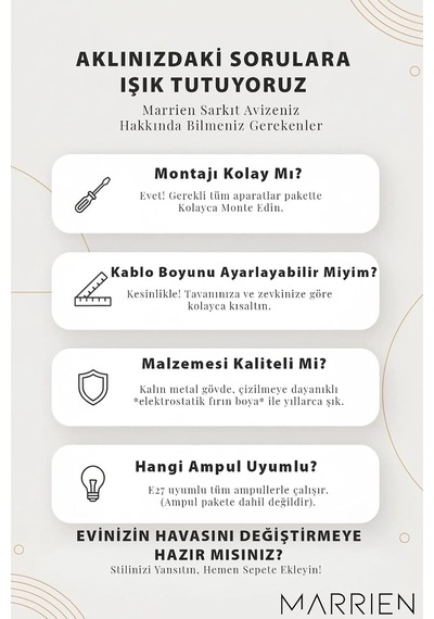 Marella Gold Sarkıt Avize, Bohem Tavan Lambası Ve Salon Mutfak Aydınlatması - Siyah - 30 Cm - Modern Dekoratif Tavan Armatürü Diğer