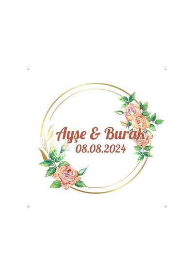 Yapraklı Kış Meyveli Oval Etiket Kına Nişan Düğün 3x3 Cm Özel Etiket / 50 Adet Sticker Beyaz
