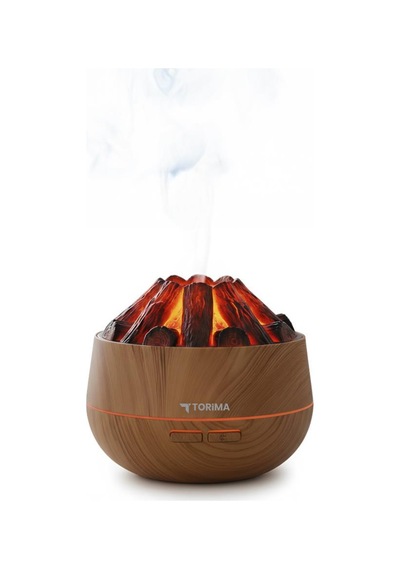 H11 Ahşap Odun Ateş Efekli 300ml Sessiz Ultrasonik Hava Nemlendirici (İthalatçı Garantili)