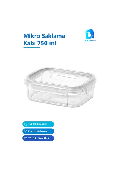 Mikro Saklama Kabı 750 Ml Çok Renkli 17 X 13 X 5 Cm