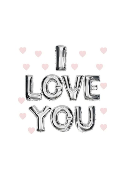 I Love You Folyo Balon Gümüş Renk 35 CM