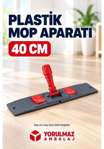 40 Cm Plastik Mop Aparatı Nemli Mop Tutucu Dayanıklı Paspas Aparatı