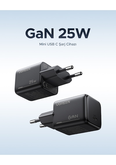 Ugreen 25w Gan Hızlı Şarj Cihazı, 1 Metre Usb-c Kablo Dahil, 75103