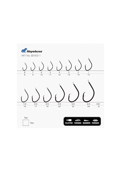 Hayabusa Hmut 183 Circle Dövme Olta İğnesi 15li Paket Nikel - No-1-0 1/0 Numara
