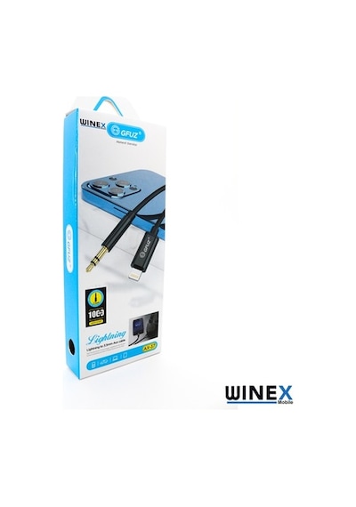 Winex Ax37 Gfz Lightning To 3.5Mm Aux Ses Kablosu Siyah