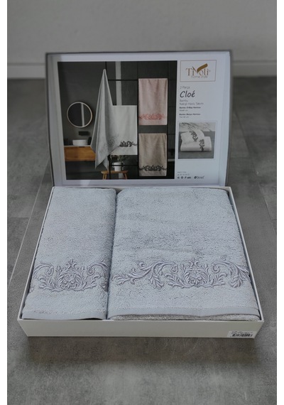 Bambu Yumuşak & Su Emici Havlu Seti, Tivoli Cloé Banyo Havlusu Gri