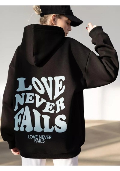 Startmore Unisex Love Never Fails Sweatshirt Siyah Siyah