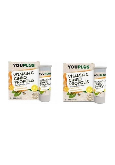 Youplus Vitamin C Çinko Propolis 20 Efervesan 2 Kutu-