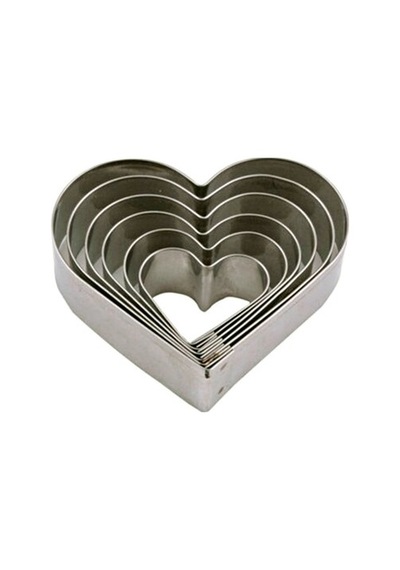 Volovan Set Metal Kalp Düz 6 Lı Metalik