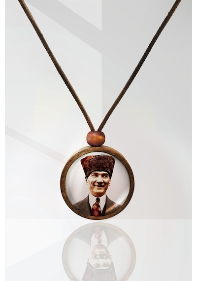 Atatürk Ahşap Kolye N11.4676 Kahverengi