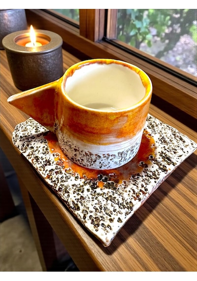 2'li Solora El Yapımı Stoneware Fincan Turuncu