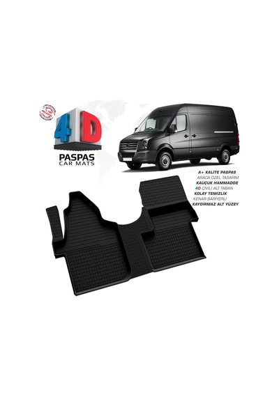 Vw Crafter 4d Araca Özel Havuzlu Kauçuk Paspas 2006 Üzeri Ön Tek Koltuk