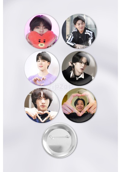 Bts Çanta Süsü Rozet İğneli Buton Rozet Seti 6 Adet V Jungkook Jimin Suga Jin J-hope Çok Renkli