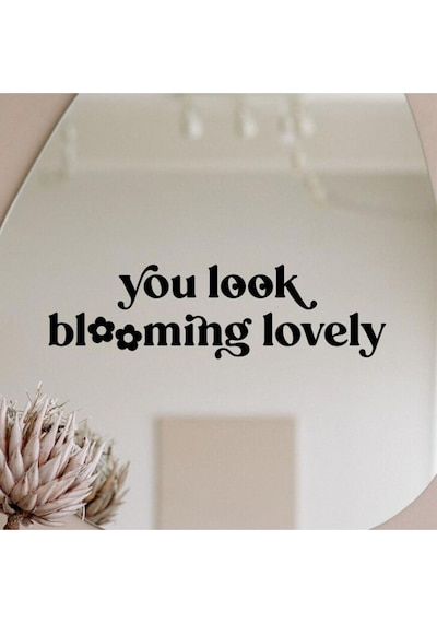 You Look Amazing You Look Good Dekoratif Duvar Ayna Cam Dekor Yazı Sticker Siyah 4'lü