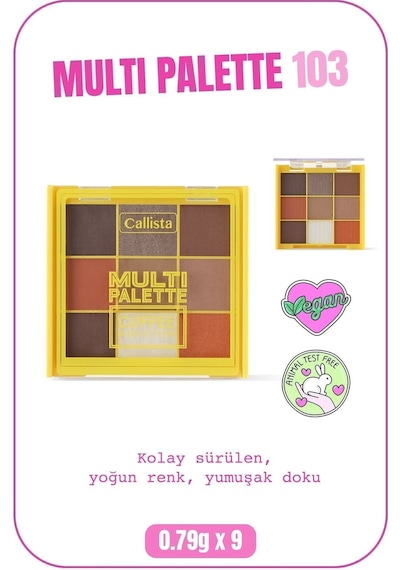 Callista Multi Palette Eyeshadow Mat Ve Işıltılı Toz Göz Farı Paleti - 103 Coffee Addiction