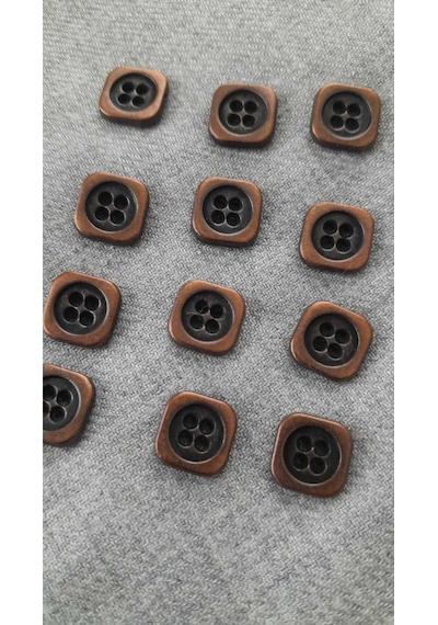 Antık Bakır Metal Düğme 10 Mm 12 Adet
