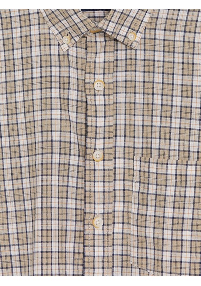 Lcwaıkıkı Classic Bej Regular Fit Ekose Poplin Erkek Gömlek