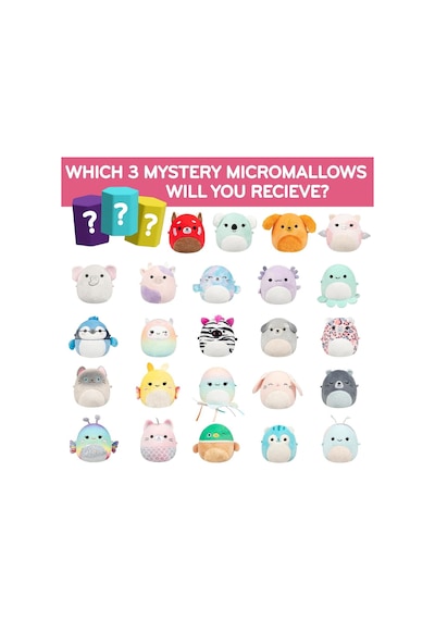 Micromallows Squishmallows Sürpriz Mini Yumuşak Peluş Oyuncak Figür - 6 Cm - 4 Adet