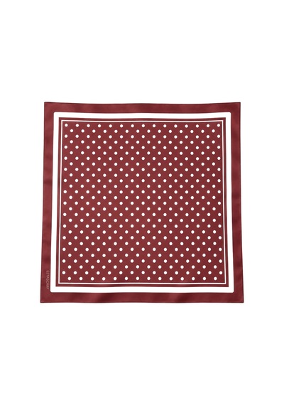 Tarzını Seç Bordeaux Bordo Puantiye Desenli Fular 70 X 70 Cm