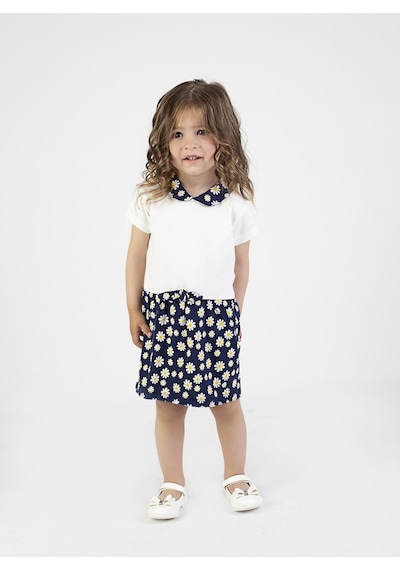 Kız Bebek Papatya Desen Yakalı Elbise 001