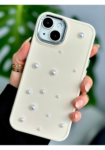 Iphone 14 Plus - 15 Plus Uyumlu Pearl Tasarımlı Oyuncaklı Silikon Kılıf - Krempearl