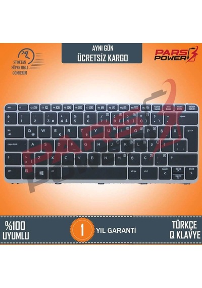 HP Uyumlu Elitebook Folio 1030 G1 Notebook Klavye Işıklı (Siyah Tr)