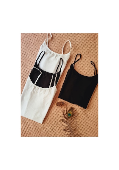 Demirsa Boutique Kadın İp Askılı Likralı 2 Adet Siyah - 2 Adet Beyaz Penye Atlet Siyah-beyaz2 Demirsa Boutique Kadın İp Askılı Likralı 2 Adet Siyah - 2 Adet Beyaz Penye Atlet Siyah-beyaz2