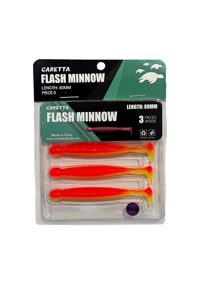 Caretta Flash Minnow 8cm 3.5gr 3 Adet Silikon Yem Lemon Back