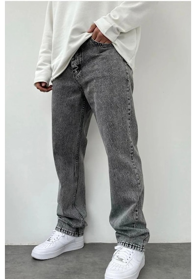 Gri Baggy Pantolon-Erkek Gri