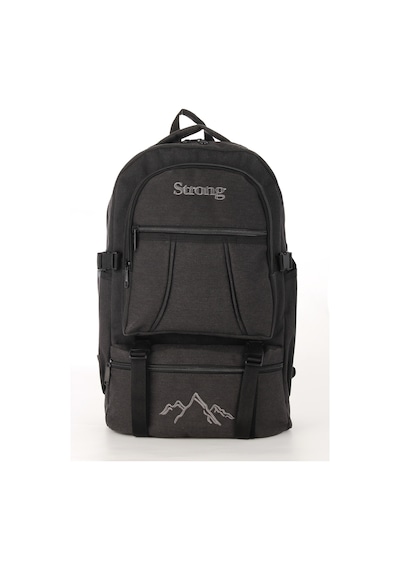 Strong Unisex Kanvas Kumaş Laptop Bölmeli Outdoor Sırt Çantası Dağcı Sırt Çantası Escp01 Siyah