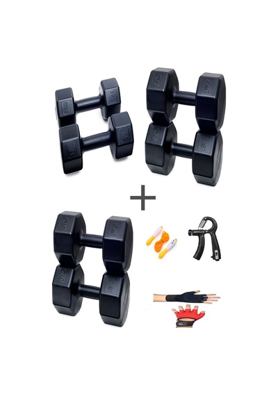 Ps Spor 3 Çift Dambıl Set 3 Kg + 7 Kg + 10 Kg + Eldiven Ayarlanabilir Sayaçlı Yay Ve Atlama İpi