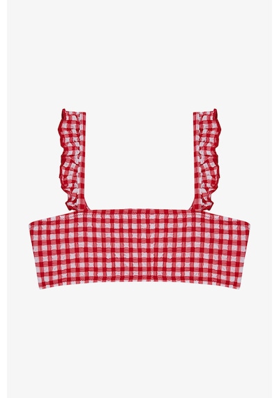 Penti Kız Çocuk Gigham Kareli Fırfırlı Bandeau Bikini Takımı Çok Renkli