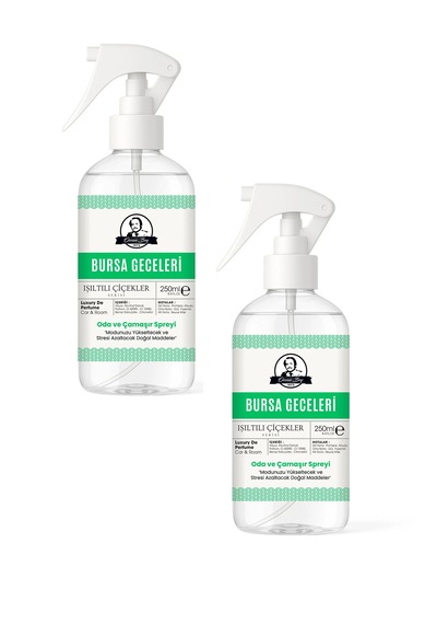 Bursa Geceleri Parfümlü Oda Ve Çamaşır Spreyi Ortam Ve Araba Kokusu Luxury Room Spray 250ml X 2