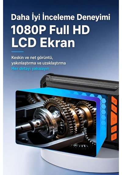 Ayrex 20 Metre Tek Kameralı Endoskop Kamera 1080p Hd Led Aydınlatmalı Sert Kablolu Yeni