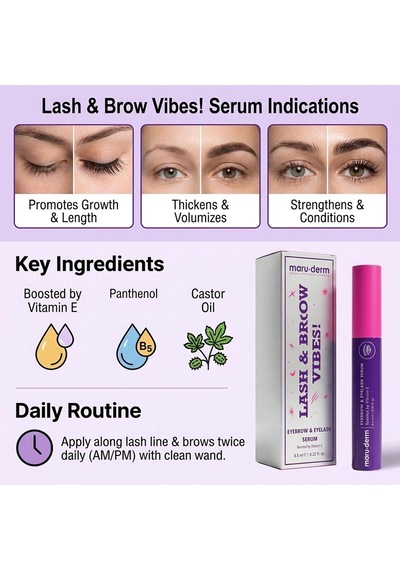 Maruderm Kaş & Kirpik Serumu Peptit Kompleksi İle Dolgun Ve Güçlü Görünümlü Kaş Ve Kirpikler İçin Bakım Serumu, 6.5 Ml Diğer