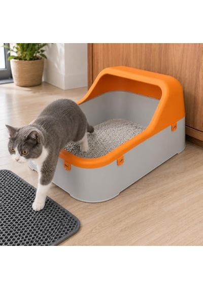 Orret Home Kedi Kumu Kabı Geniş Hacimli Kedi Tuvaleti Plastik Kedi Tuvalet Kabı Açık Kedi Kum Kabı Kolay Temizlenebilir Dayanıklı Tasarım Turuncu-gri Açık Bej Orret Home Kedi Kumu Kabı Geniş Hacimli Kedi Tuvaleti Plastik Kedi Tuvalet Kabı Açık Kedi Kum Kabı Kolay Temizlenebilir Dayanıklı Tasarım Turuncu-gri Açık Bej
