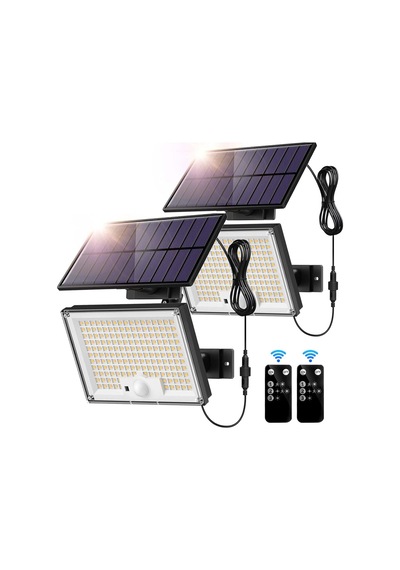 Sigrill 2'li Hareket Sensörlü Güneş Enerjili Işıklar, 172 Led, Ip65 Su Geçirmez