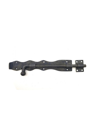 Hubrendy Kargo Antika Tarz Dekoratif Pirinç Dövme Kapı Sürgüsü - 25cm, Oksit