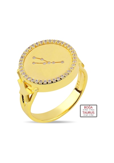 Kuyumcudukkanı Zirkontaşlı"boğa Burcu"yüzük-10433-g-taurus 21 Gold