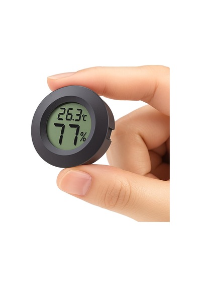 Mini Sıcaklık Ve Nem Ölçer Dijital Termometre Higrometre 4,5cm Siyah