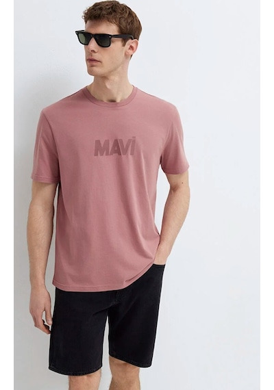 Mavi M0612896-70948 Mavi Logo Baskılı Tişört Erkek T-shirt Pembe