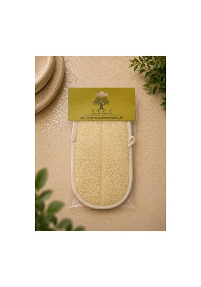 Çift Taraflı Eldiven Kabak Lifi 23x16 Cm Doğal Banyo Ve Peeling Lifi - 878794556