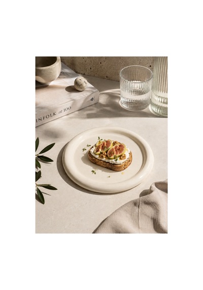 Seramik Krem Donut Kahvaltı Pasta Yemek Ve Tatlı Servis Sunum Tabak 25 Cm Krem - 913558445 Krem