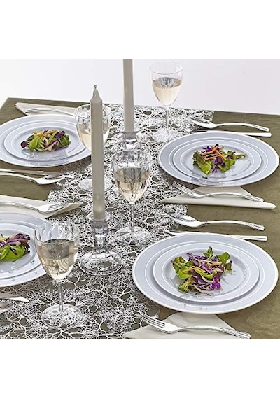 Branches Tasarımı Masa Koşulları Lüks Düğün Ve Yemek İçin 30,48 Cm X 274,32 Cm 3 Parça Parlak Gümüş Acı Kahverengi Branches Tasarımı Masa Koşulları Lüks Düğün Ve Yemek İçin 30,48 Cm X 274,32 Cm 3 Parça Parlak Gümüş Acı Kahverengi